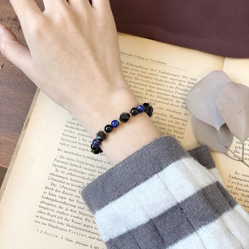 青金石 黑瑪瑙 手鍊 礦石水晶