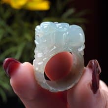 【招財神獸】冰種翡翠貔貅玉戒 | 國際15.5圍 |天然緬甸玉翡翠A貨