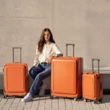 URBANITE 3合1 - 可擴展4輪TSA鎖定翻蓋式行李箱 - 陶土色