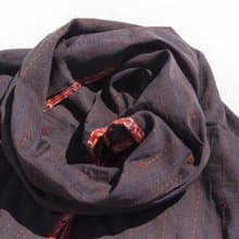 手工縫純棉絲巾/純棉刺繡圍巾/印度有機棉刺繡絲巾-沙漠風木刻印