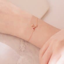 京華鑽石 米奇與米妮系列 米妮小花 玫瑰金 鑽石手鍊