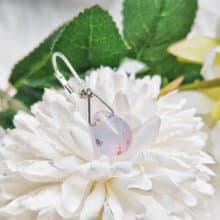漸層水滴琉璃耳勾 霧面-粉紫漸層 耳針 耳飾 人魚眼淚