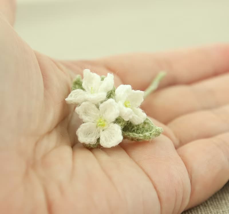 金合歡 含羞草 花環頸鍊 人手編織 日本天然麻線 生日禮物