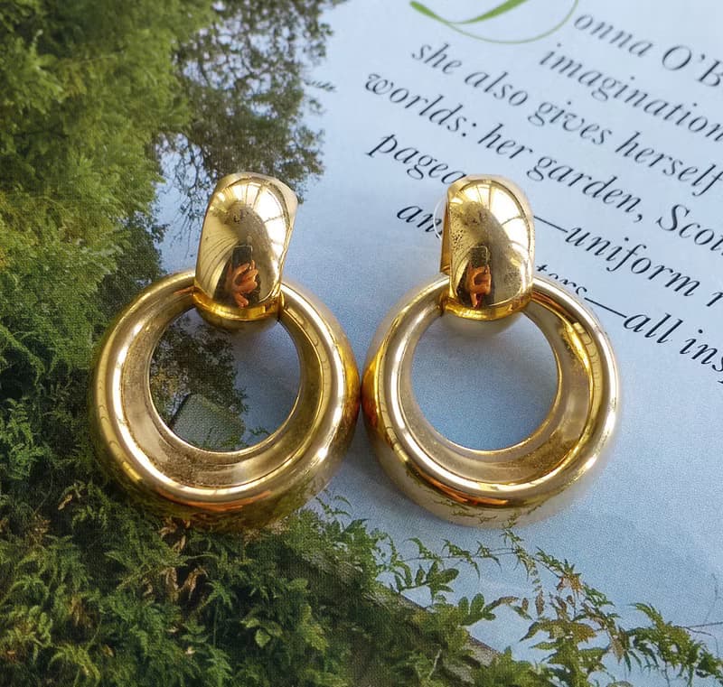 Vintage Jewelry 西洋古董飾品 摩登簡約  針式耳環