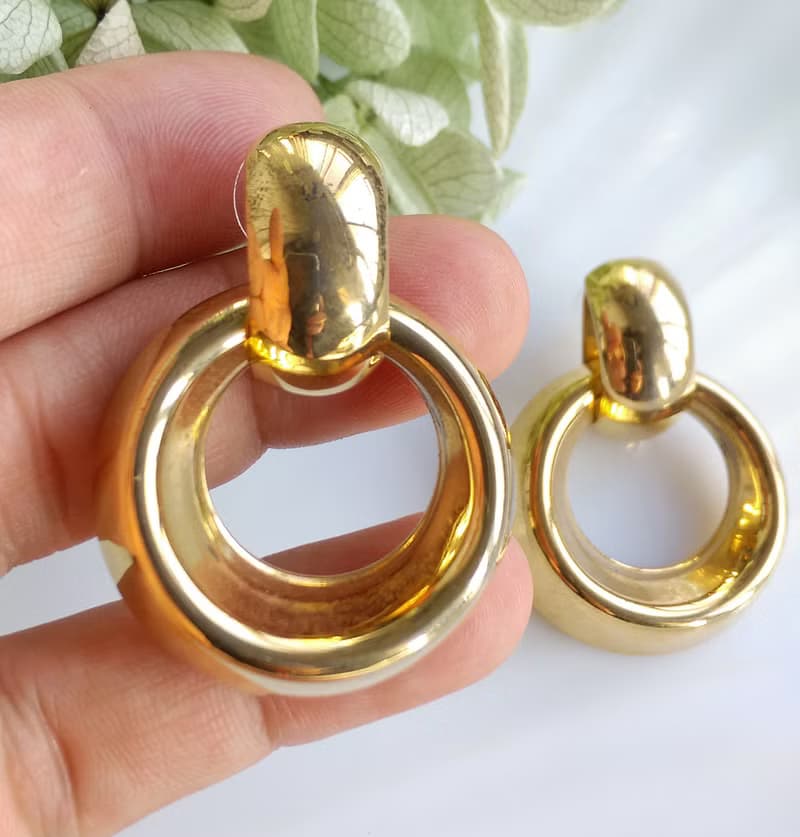 Vintage Jewelry 西洋古董飾品 摩登簡約  針式耳環
