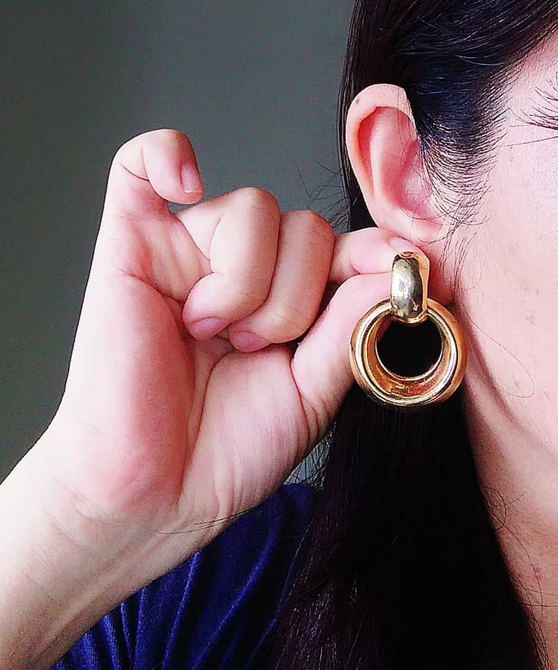 Vintage Jewelry 西洋古董飾品 摩登簡約  針式耳環
