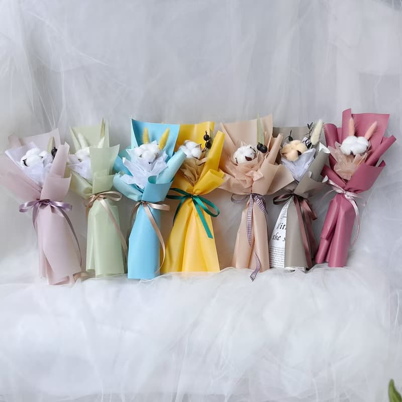 棉花花束 熱銷小資款 三色選擇 母親節花束 母親節 送禮 七色棉花