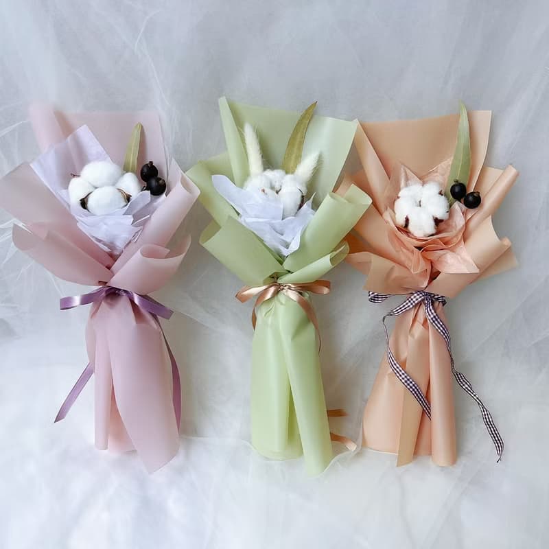 棉花花束 熱銷小資款 三色選擇 母親節花束 母親節 送禮 七色棉花