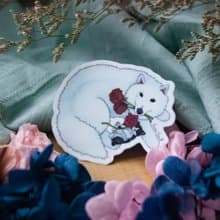 【貓瘋子】小黑與大白行李箱貼C / 行李箱貼紙