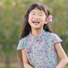 兒童旗袍 古風 四季款 紫戀碎花