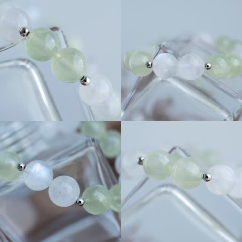 葡萄石x月光石丨天然礦石水晶手串女生生日禮物【促銷優惠】