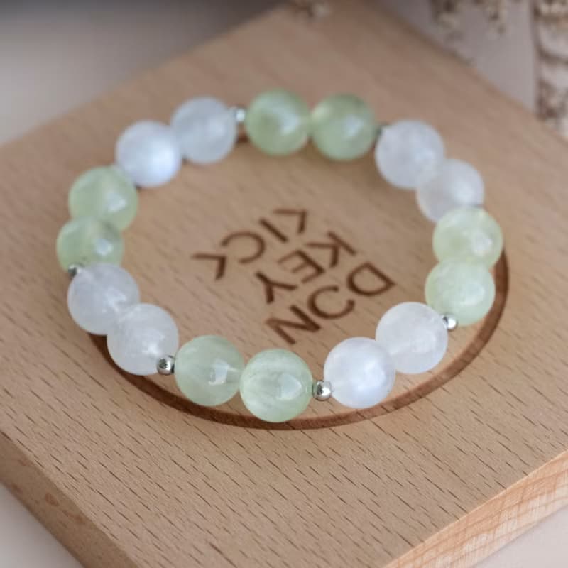 葡萄石x月光石丨天然礦石水晶手串女生生日禮物【促銷優惠】