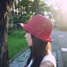 阿母の手做帽-夏日紙繩帽 復古花松編漁夫帽/復古紅/郊遊/禮物/母親節