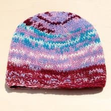 聖誕節禮物 手編純羊毛帽 / 針織毛帽 / 內刷毛手織毛帽 / 毛線帽  (made in nepal) - 漸層粉紅色