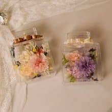 【純淨】母親節 康乃馨 透明壓克力香水瓶 永生花 乾燥花 / 共2款