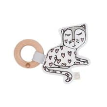 澳洲Kippins有機棉櫸木固齒器 – 凱蒂小貓(KITTY KIPLET RATTLE)
