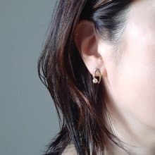 K18　オープンハート型 　ピアス　あこや真珠　ベビーパール　あこやパール　パールピアス　日本の真珠 pearl earrings  珍珠耳環  진주귀걸이