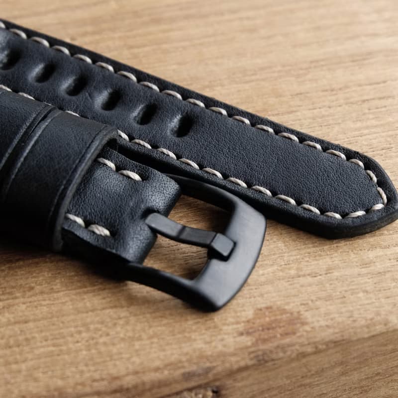 Leather watch strap, Chocolate model tan, brown and black, size 20 mm. 22 mm. 24