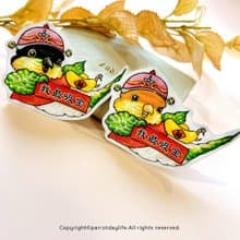 新春防水貼紙 / 凱克鸚鵡財神大張防水貼紙