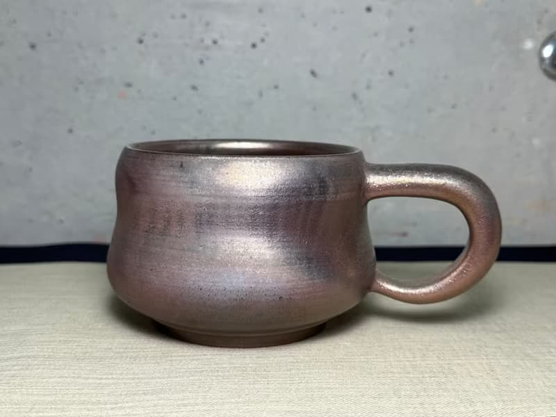 馬克杯/柴燒/手工/金彩/火痕/楊博戎