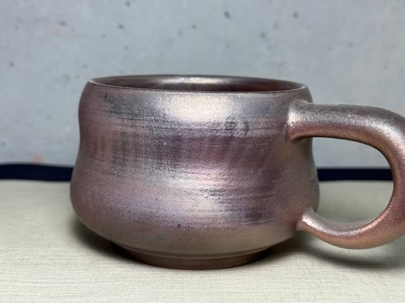 馬克杯/柴燒/手工/金彩/火痕/楊博戎