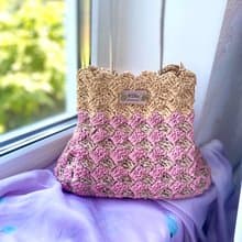 MILANOBAG with leather strap Crochet bag Handmadebag Handbags
