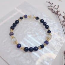 堇青 黑曜石 月光石 || 克制欲望 愛情姻緣 舒壓 防小人 水晶手鍊
