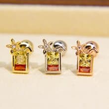 夏日冰茶耳環 | 小清新飾品 | 清新耳釘 |  檸檬茶耳環 | 手搖