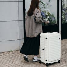 新色 升級版【LOJEL】CUBO FIT29.5吋前開擴充防盜拉鍊箱 亞麻白