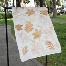 【記憶有限】EcoPrint 花葉移印 羊毛 圍巾/掛畫