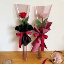 情人節花束  永生玫瑰花 單支花束 七夕 送禮 附提袋