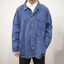 企業工作外套 工作服 作業服 藍染 古著 二手 工裝 四口袋 潑漆