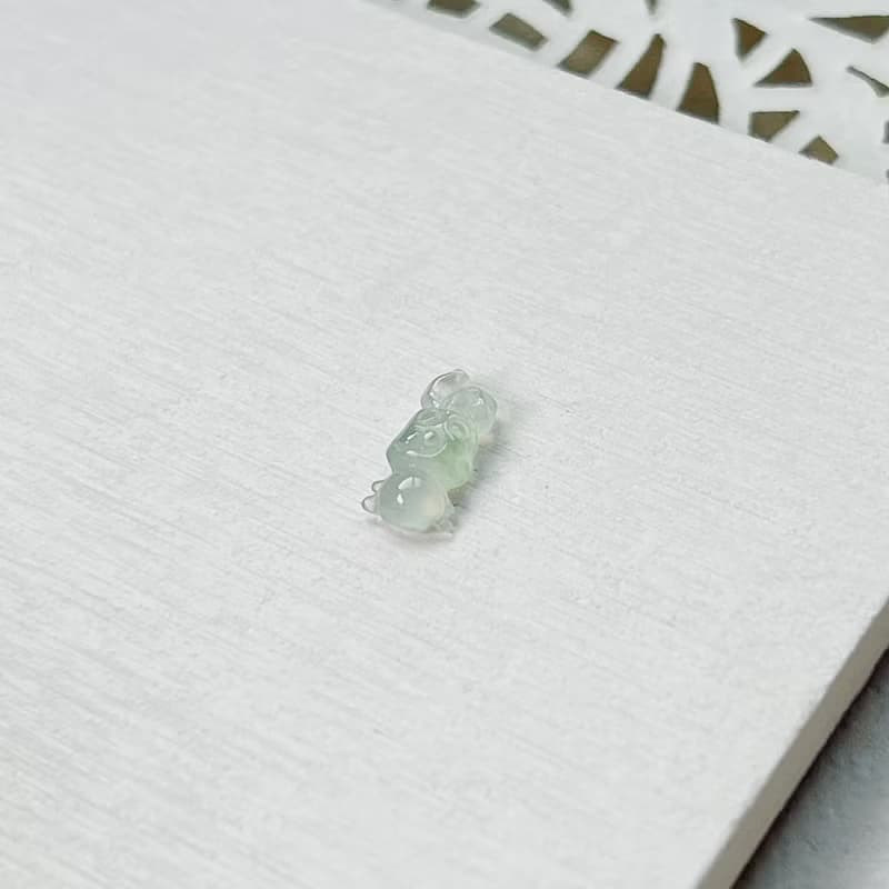 冰飄藍花翡翠小兔子 | 天然緬甸A貨翡翠 | 送禮