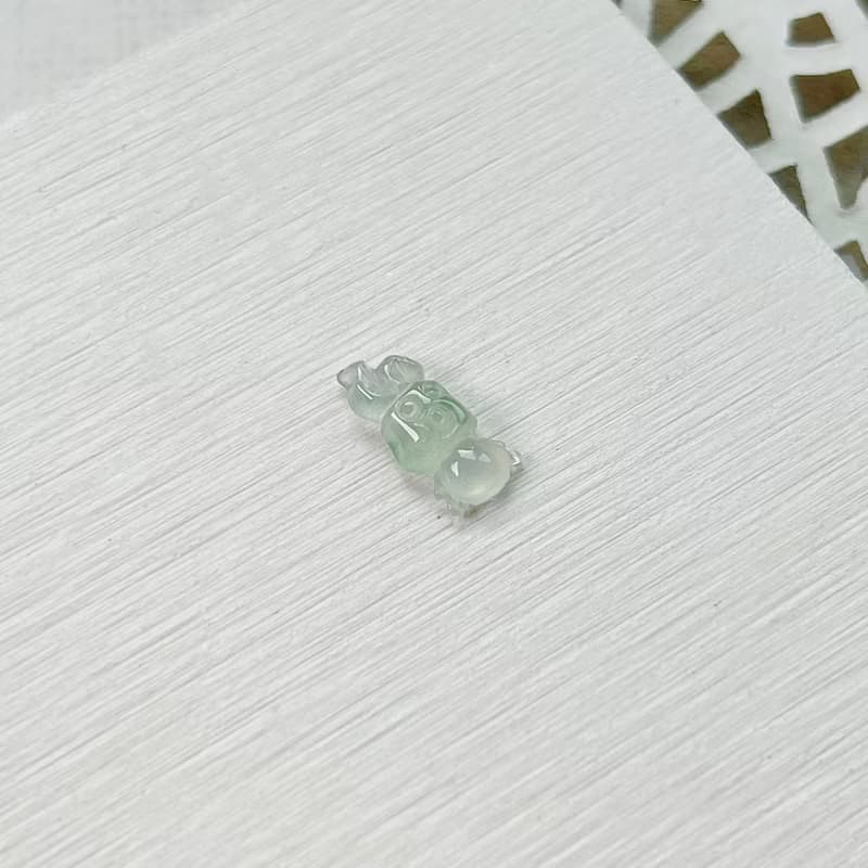冰飄藍花翡翠小兔子 | 天然緬甸A貨翡翠 | 送禮