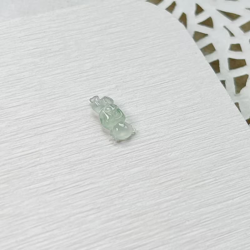 冰飄藍花翡翠小兔子 | 天然緬甸A貨翡翠 | 送禮