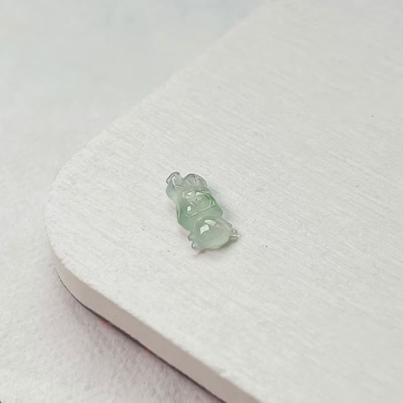 冰飄藍花翡翠小兔子 | 天然緬甸A貨翡翠 | 送禮