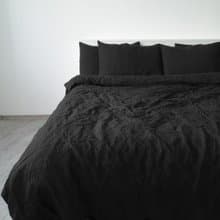 Black linen duvet cover / Softened linen / Comforter cover / Quilt cover