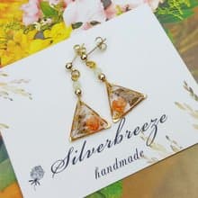 永生花耳環 真花耳環 乾燥花耳環 不凋花 禮物 耳夾