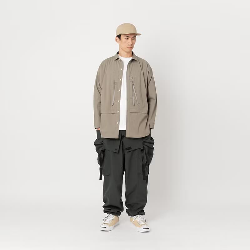 Wide Spread Collar Shirt長袖寬松襯衫 卡其色 皺褶布料