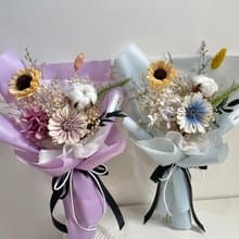 非洲菊畢業花束/向日葵花束/滿天星乾燥花/木棉花乾燥花