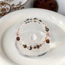 /茶澤浮光/好運 避邪 避小人紅幽靈 黑金骨幹 茶水晶 黑金超 手環