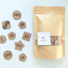 【Play Coins -cookies-】 クッキーの形の木のお金　知育　おままごと　お金　モンテッソーリ　コイン