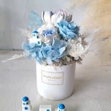 海藏設計| 愛琴海上的夢幻寶石－聖托里尼微景觀永生花盆花