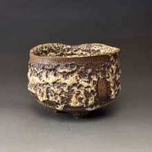 許旭倫 志野燒蟲蛀茶碗400ml 11cm
