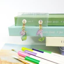 臺灣特有種 曲莖蘭嵌馬藍 繪畫耳環 耳夾