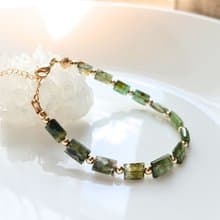 天然無注膠 綠碧璽 電氣石 漸層綠色系 財富與健康 手工製手鍊