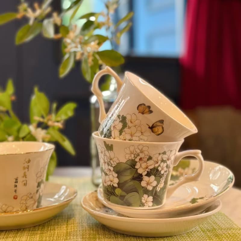 油桐花開咖啡杯盤組/230CC/下午茶/高CP值/自用送禮