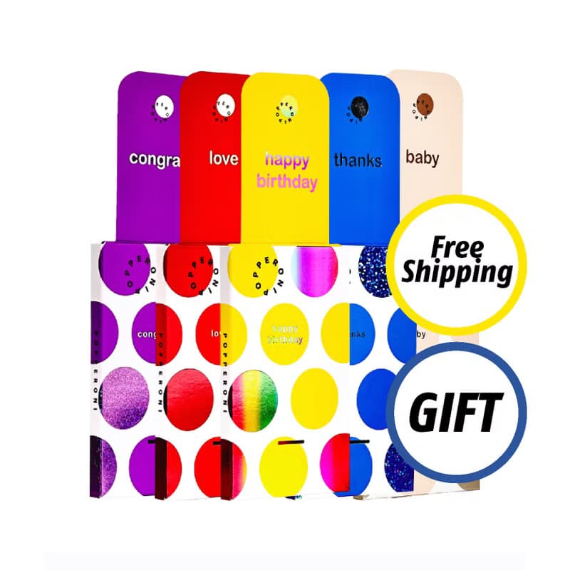 Popperoni 驚喜爆炸卡片五件組 生日 愛情 祝賀 感謝 嬰兒卡