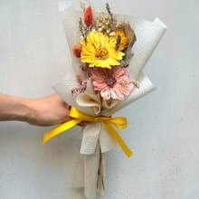 果實日光 太陽花永生小花束 生日 畢業 乾燥花