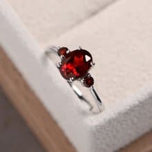 3.05 ct. Red natural ruby ring silver sterling size 7.0 free resize